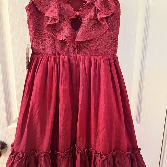 Joyfolie Mia Joy Lacy Petticoat Dress in Burgundy Girls Size 7 - Picture 14 of 16